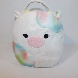 2023 Squishmallows Original 12" Candess Cow Easter Basket Plush Treat Pail